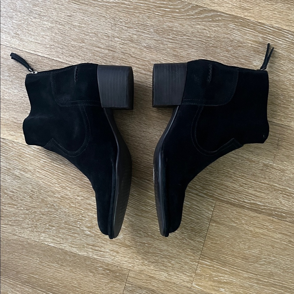Ugg Bandara Black Suede Leather Block Heel Chelsea Boots size 9 - Picture 5 of 12
